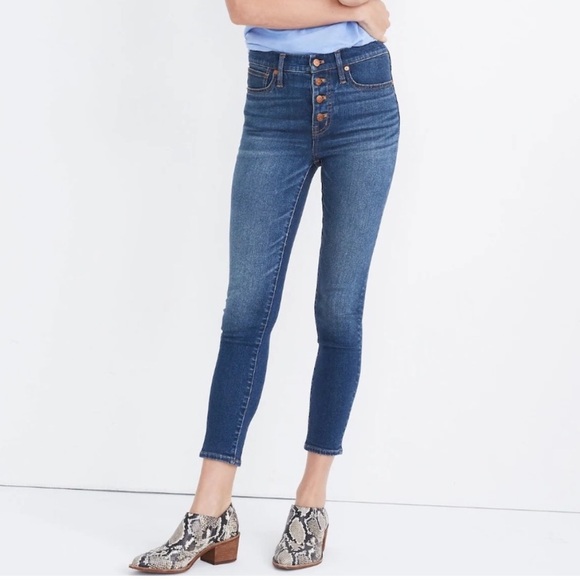 9" Mid-Rise Skinny Crop Jeans: Button-Front TENCEL™ Denim Edition - Picture 1 of 5